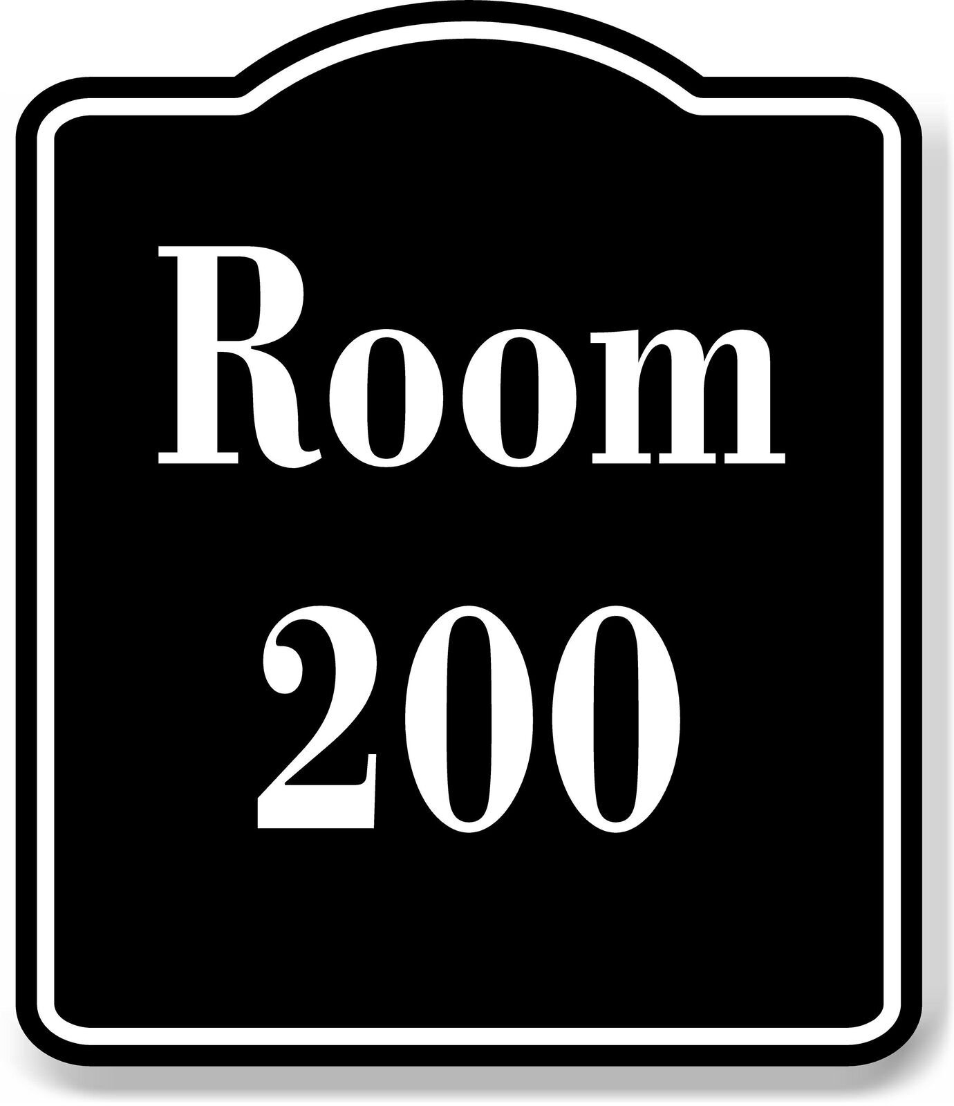 Room 200 Number Building BLACK Aluminum Composite Sign