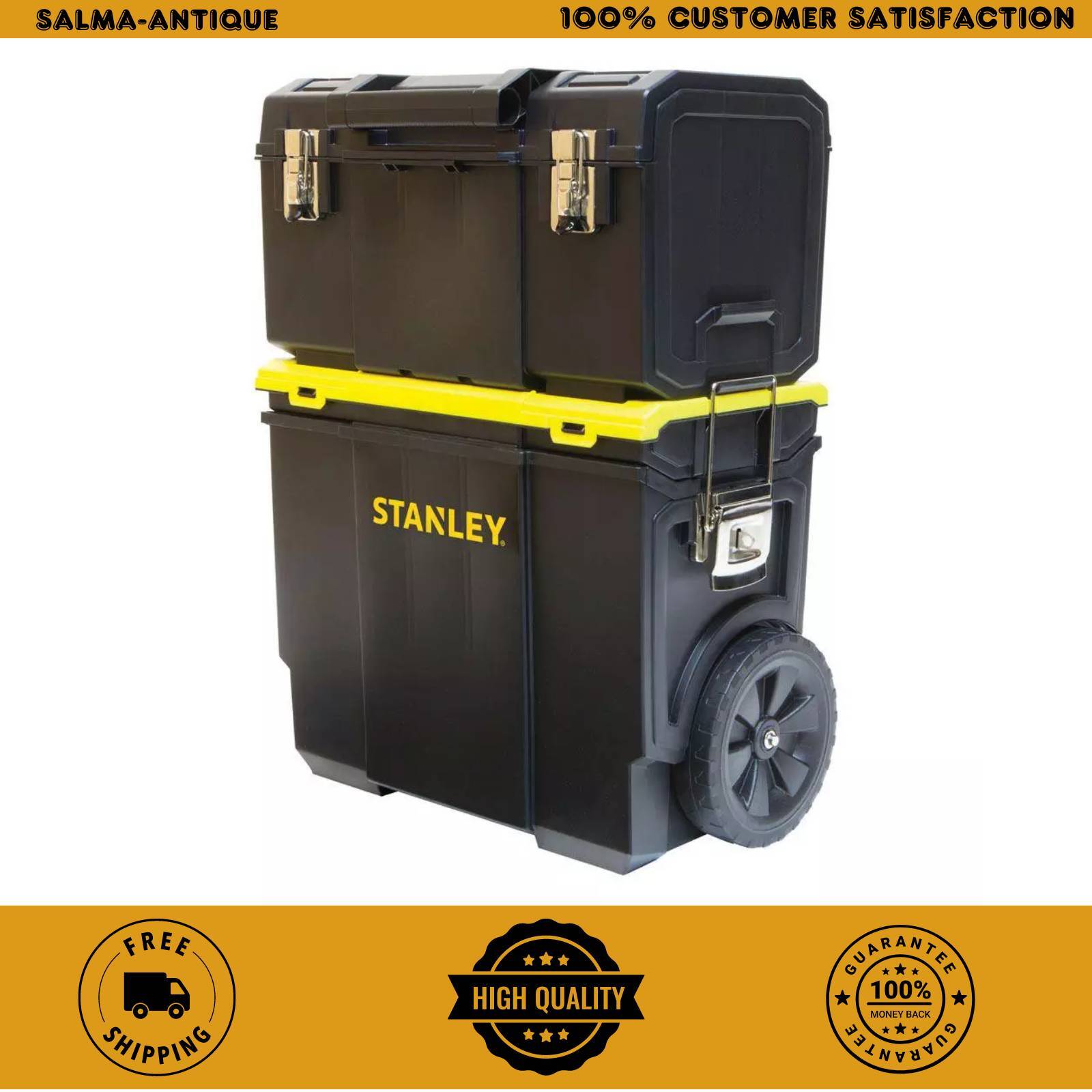 New 11 in. 3-in-1 Detachable Mobile Tool Storage Organizer Box 3-Compartments