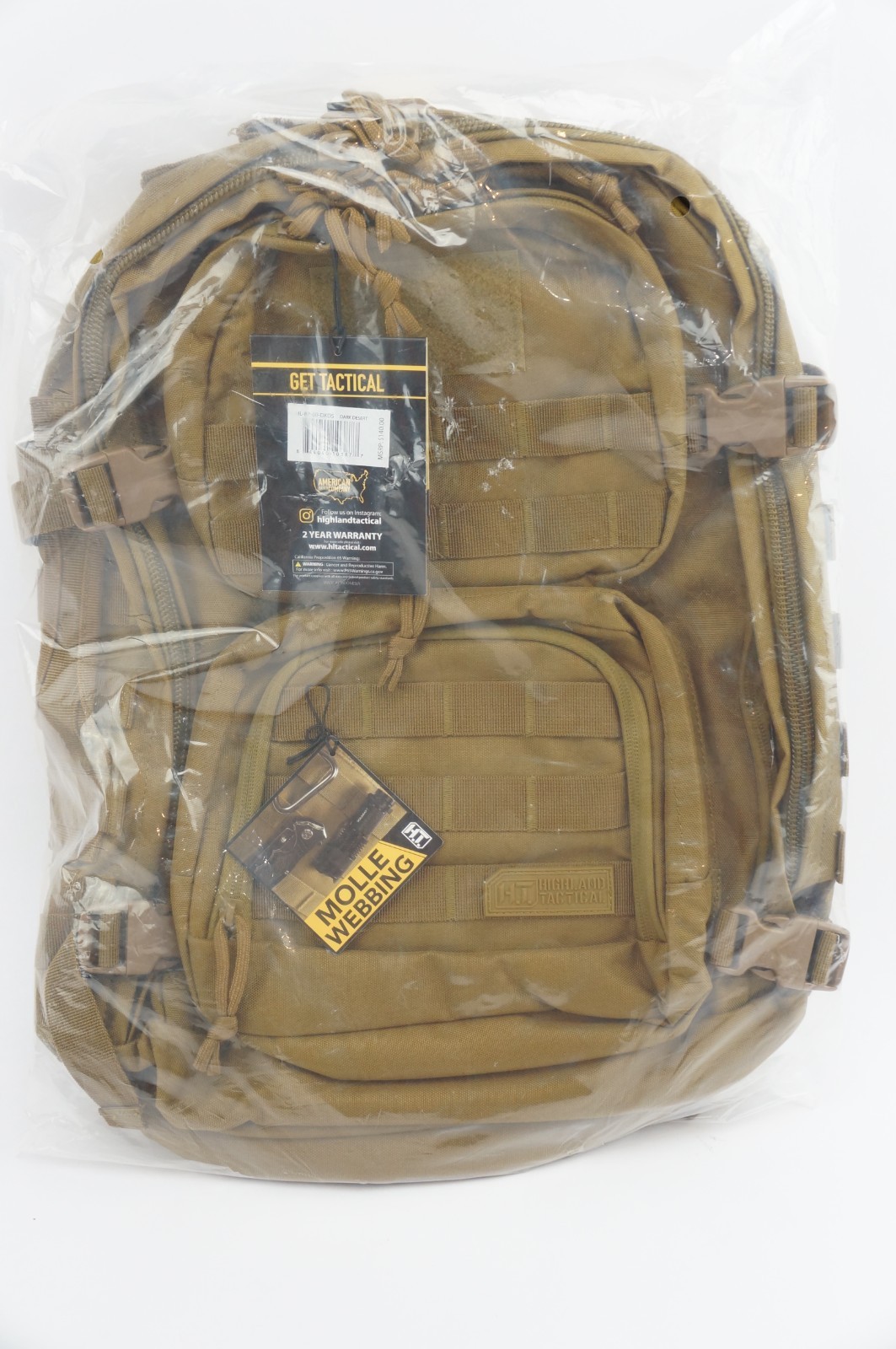 New With Tags Highland Tactical Brand Major Dark Desert Camo Tactical Backpack