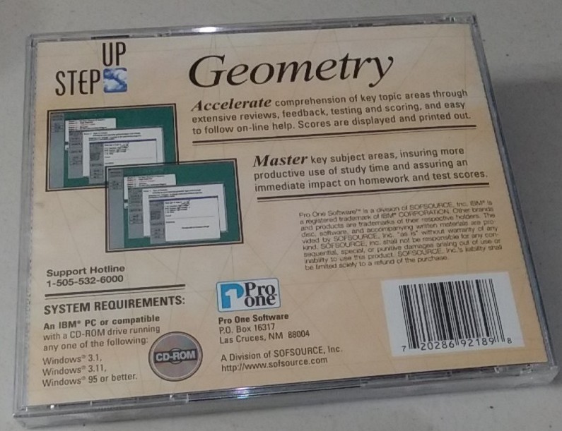 Step Up Geometry CD-ROM comprehensive self-paced curriculum NEW SEALED Pro One