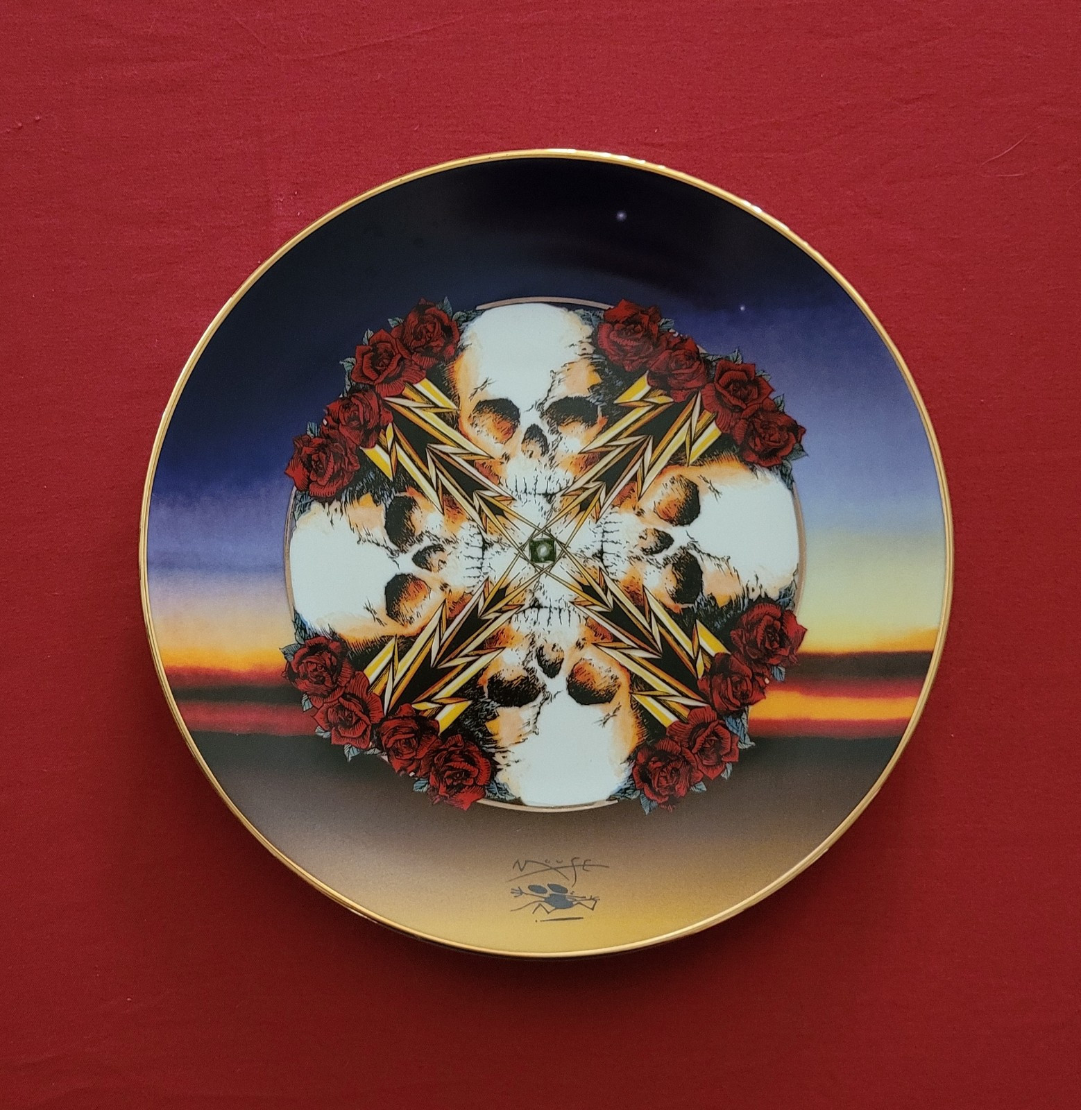 Grateful Dead Hamilton Collection Plate Lightning Rose