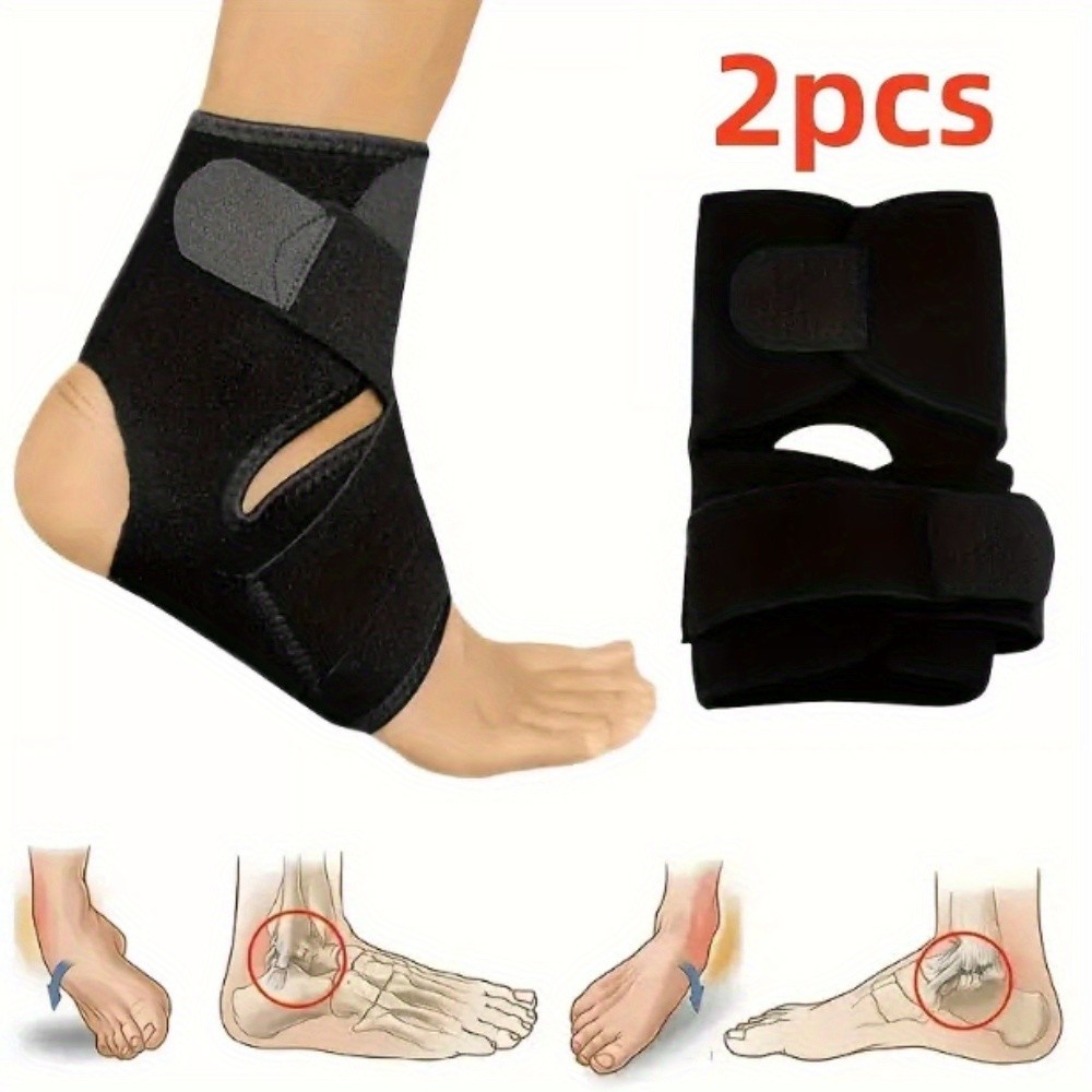 2pcs Ankle Support Braces, Polyester, with Adjustable Buckle Breathable Achilles