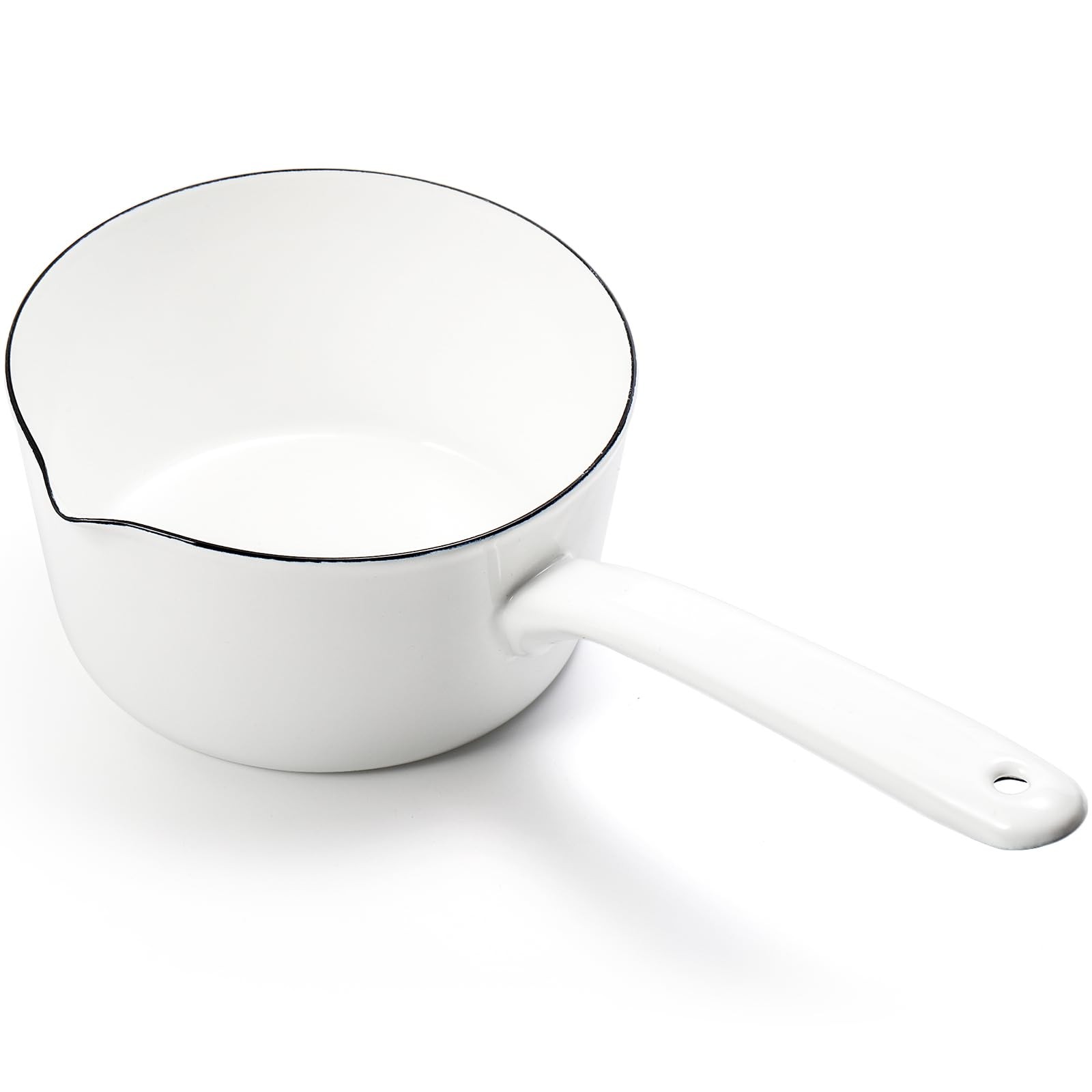 Peohud 37 Oz Enamel Milk Pan, Mini Butter Warmer 5.9 x x 3.1 inches