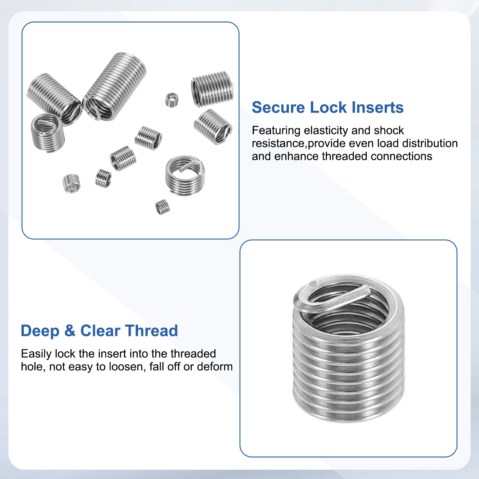 20pcs Wire Thread Inserts 10#-32 UNF 2D 9.6mm Helical Threaded Sleeve