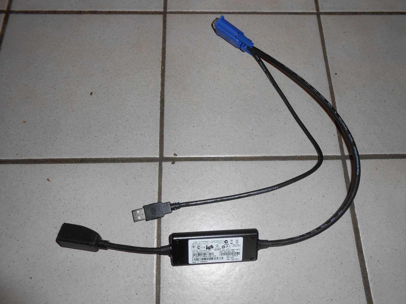 Dell 9CKJ5 Accessories USB SIP System Interface Pod KVM Adapter Cable for PowerEdge