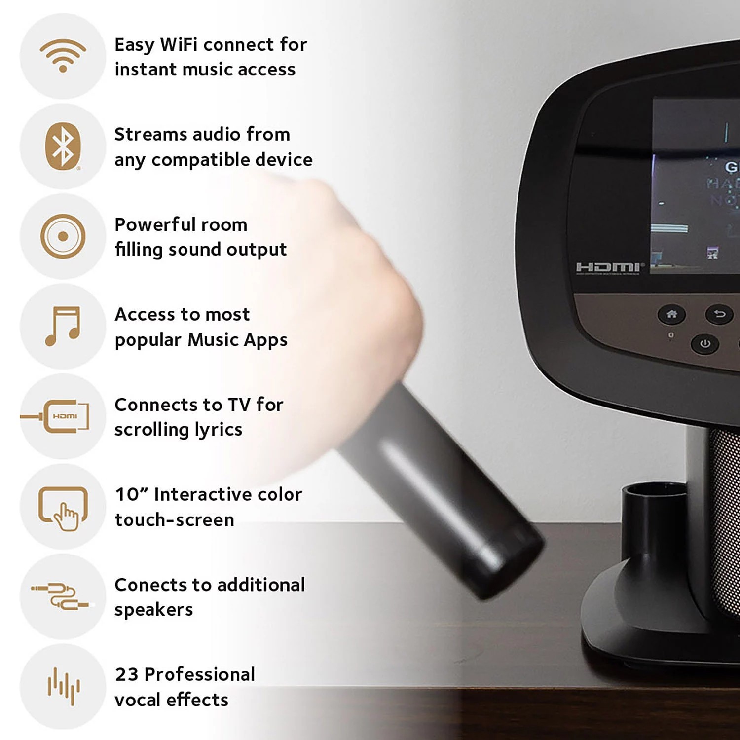 Singing Machine WiFi Karaoke Machine & 2 Wireless Microphones