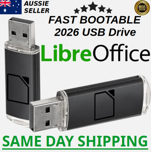 LibreOffice Fast USB Australian Same Day Shipping Beginner Easy 2026 Suite