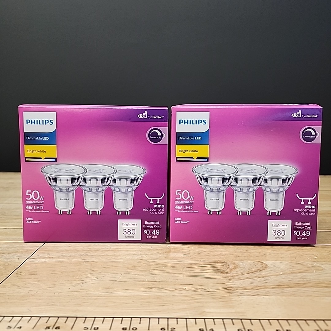 2pk Of Three 50-Watt Equivalent MR16 GU10 Base LED Light Bulb Bright White 3000K