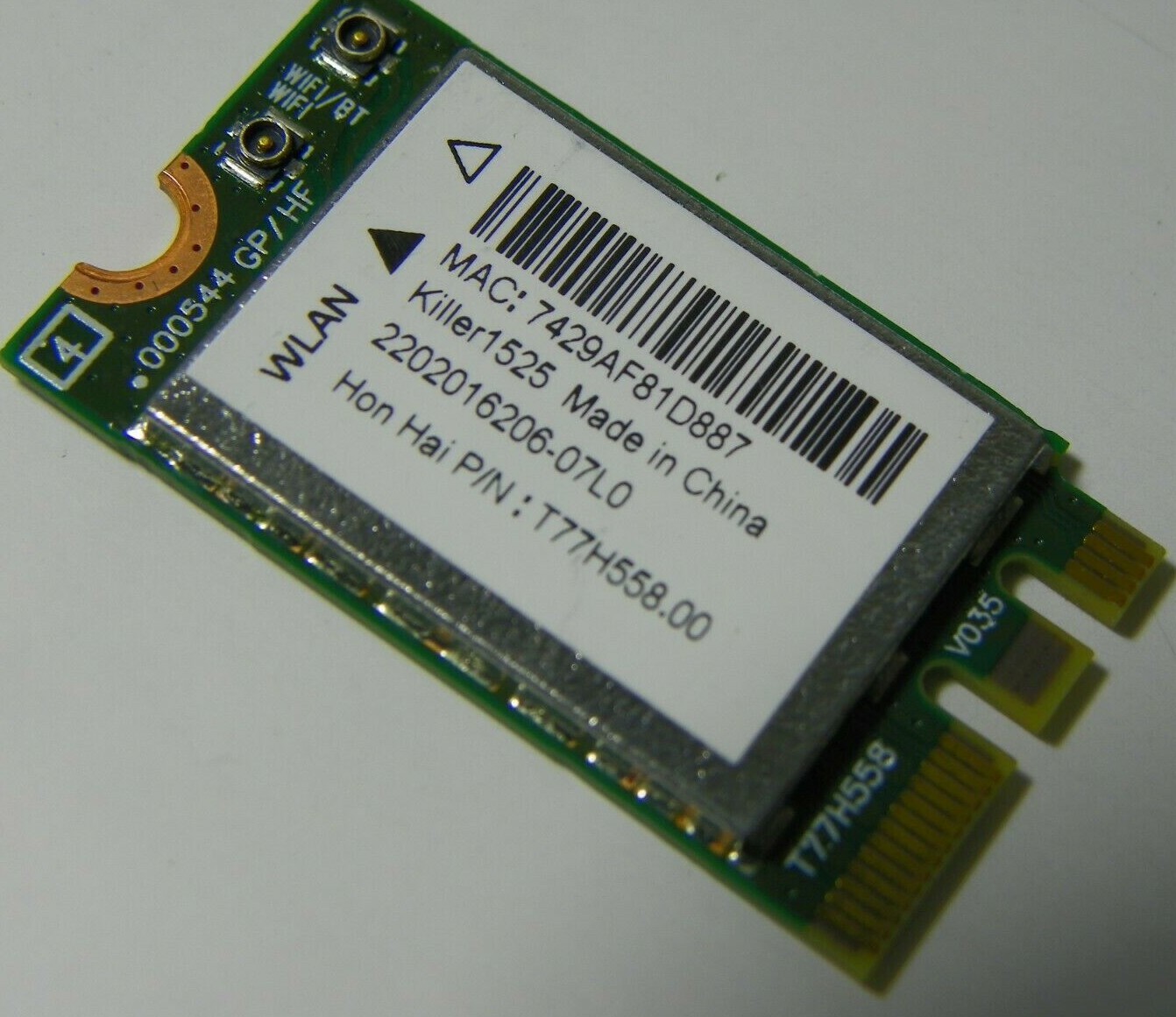 New Killer N1525 Hon Hai OEM T77H558.00 QCNFA34AC 802.11a/b/g/n/ac BT NGFF