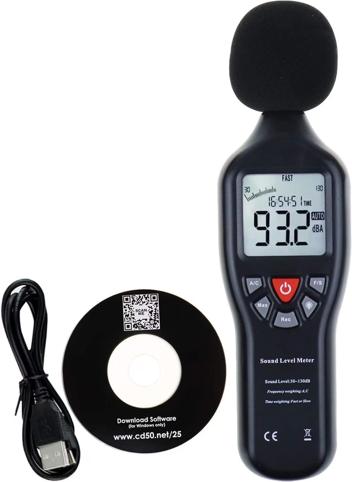 Decibel Meter Sound Level Meter Recorder Digital dB Meter Professional Noise ...