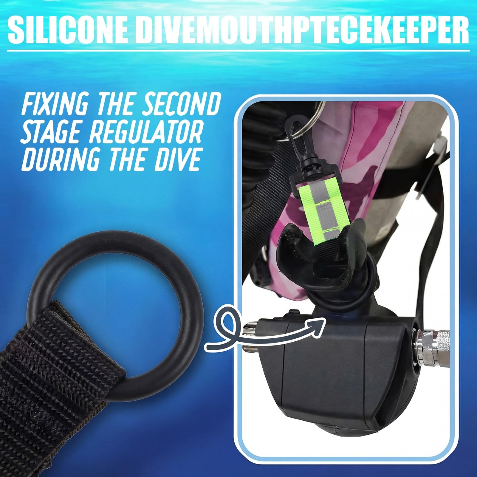 4 Pack Scuba Diving Regulator Octopus Holder Lanyards Reflective Webbing