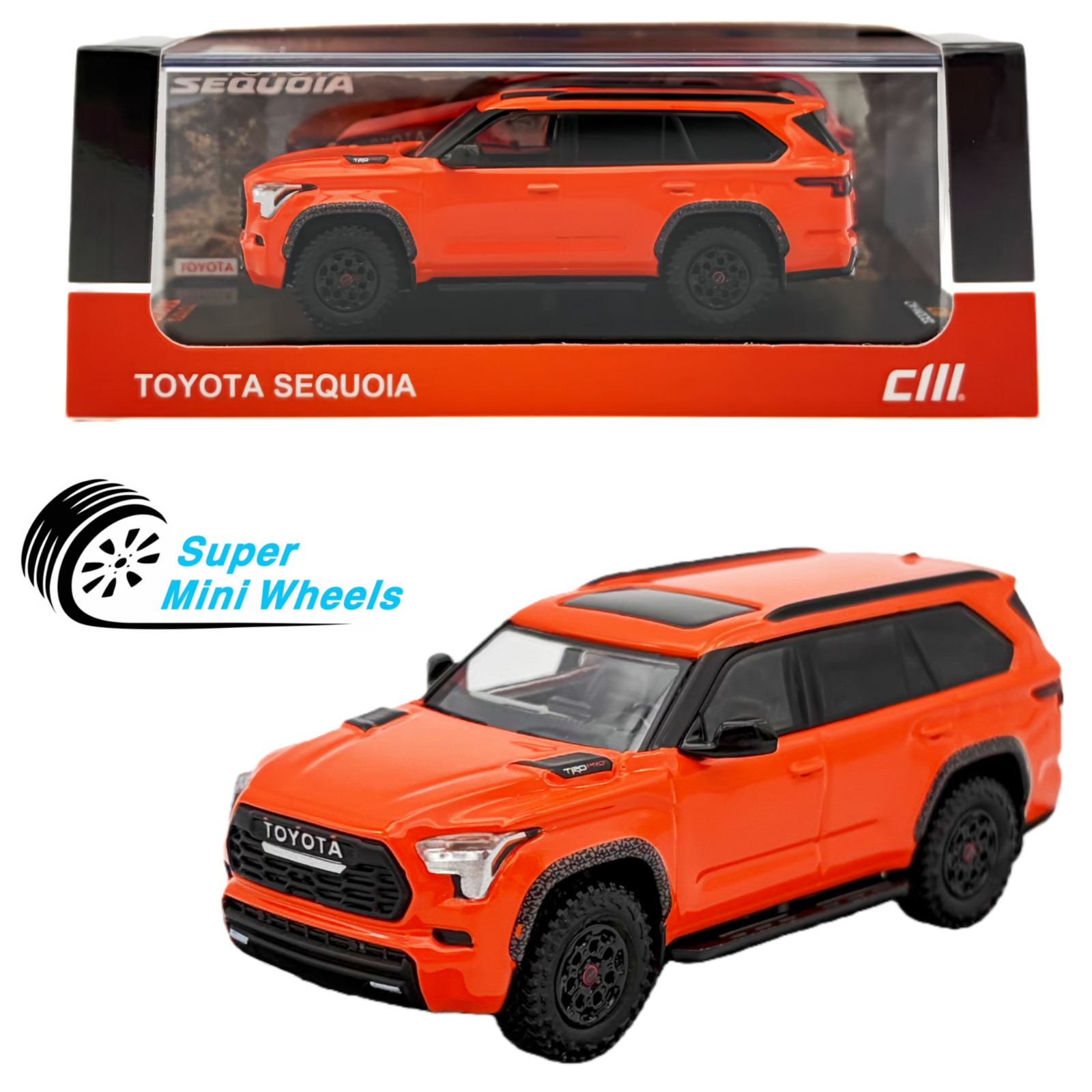 CM Model 1:64 2025 Toyota Sequoia TRD-PRO – Solar Octane – Limited Edition