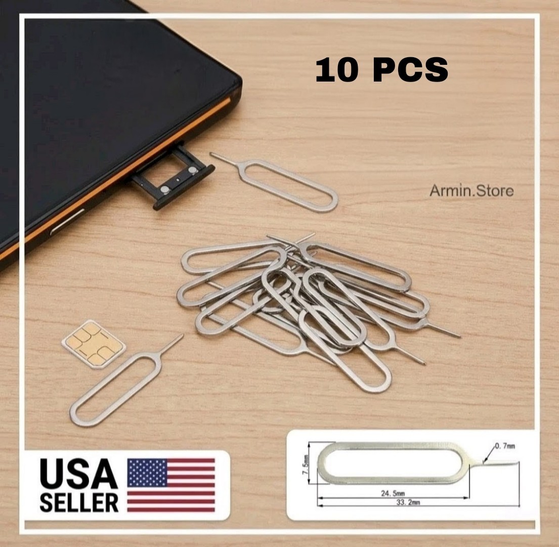 10 PCS Durable Metal Ejector Pins Kit Phone Sim Card Tray Ejector Eject Pin Tool