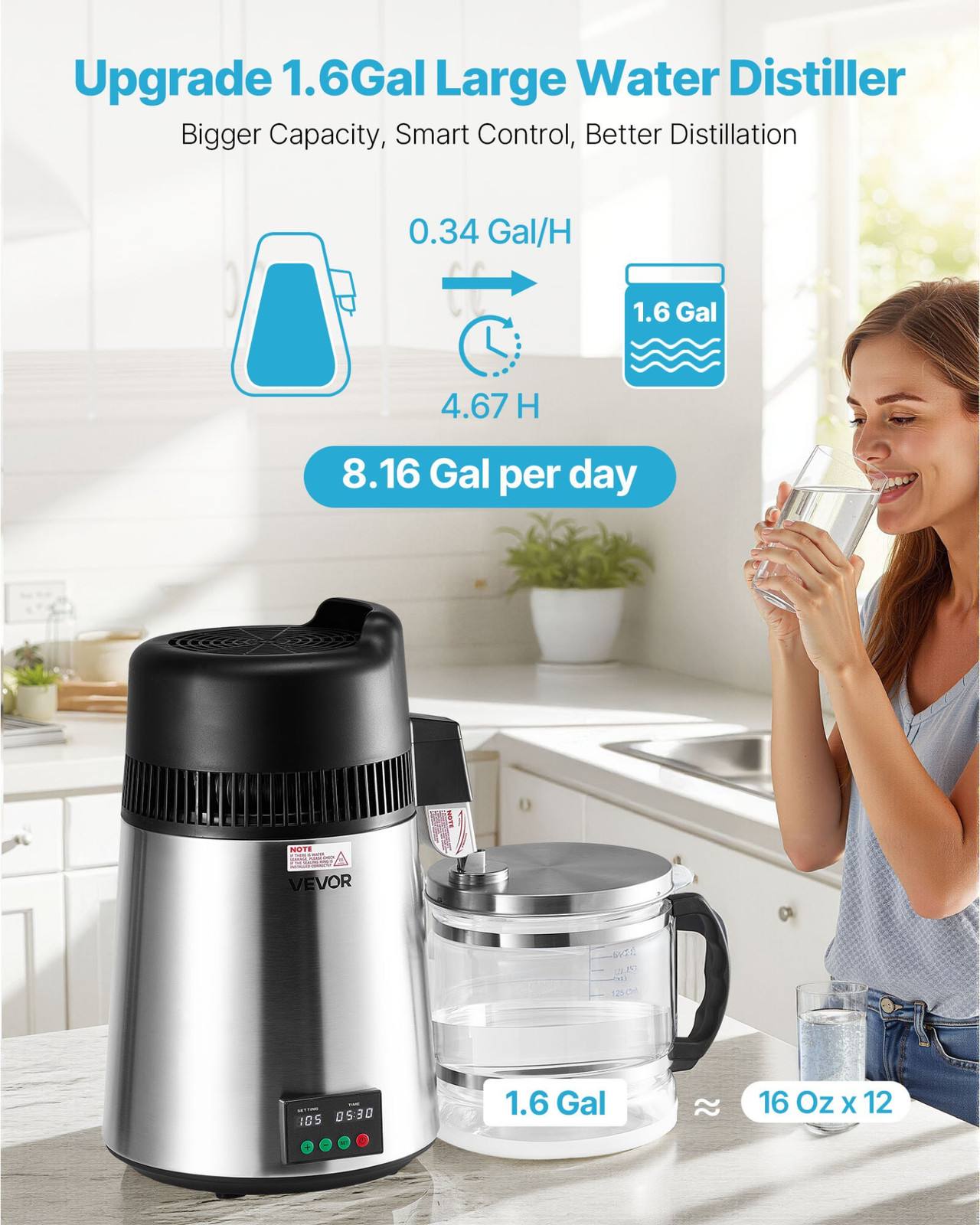 Water Distiller, Silver