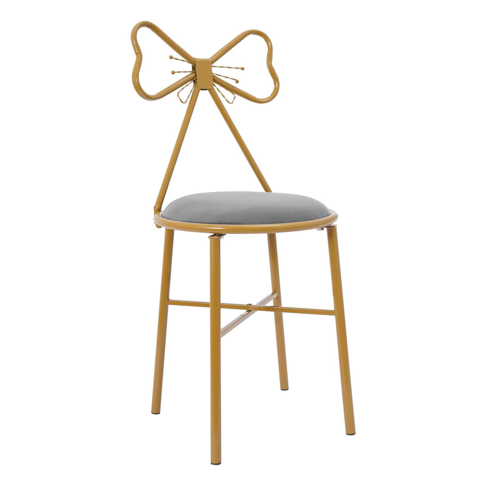 Grey Modern Chair Butterfly-shaped Backrest Chair For Dining Makeup 34*34*80cm