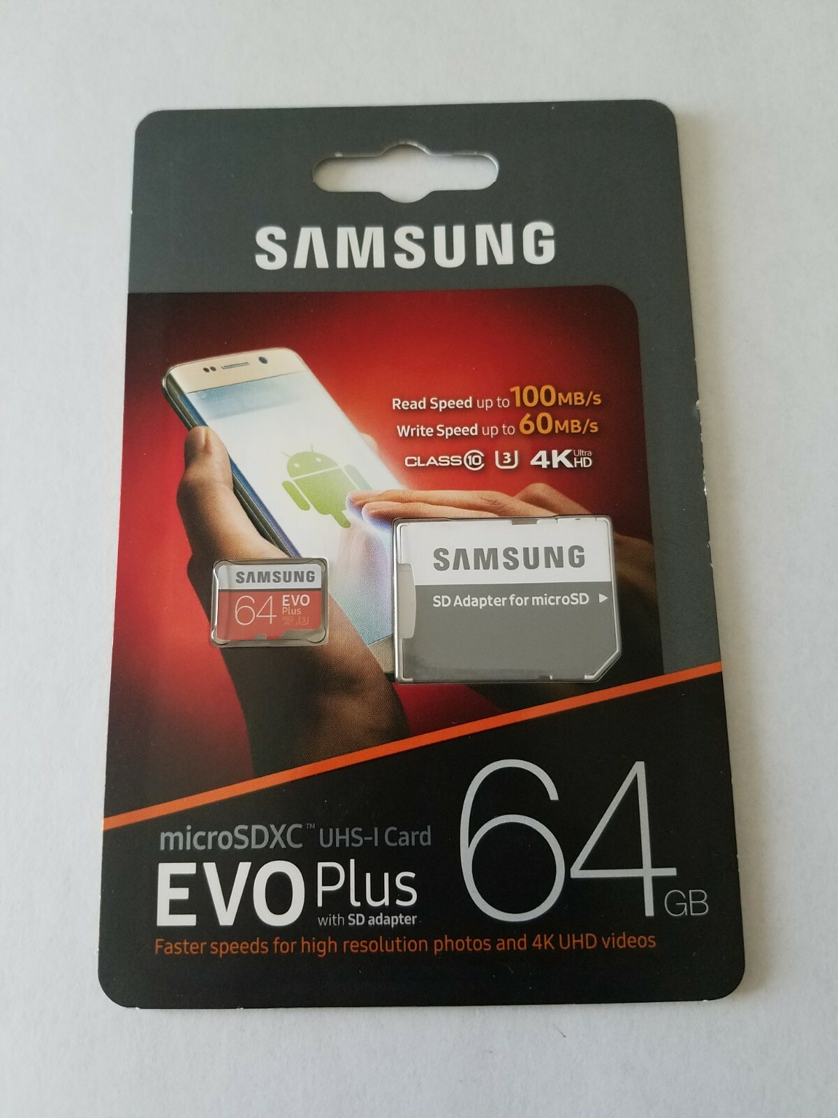 Samsung EVO Plus 64GB, Class 10 20MB/s - MicroSDXC Card - MB-MC64GA/AM