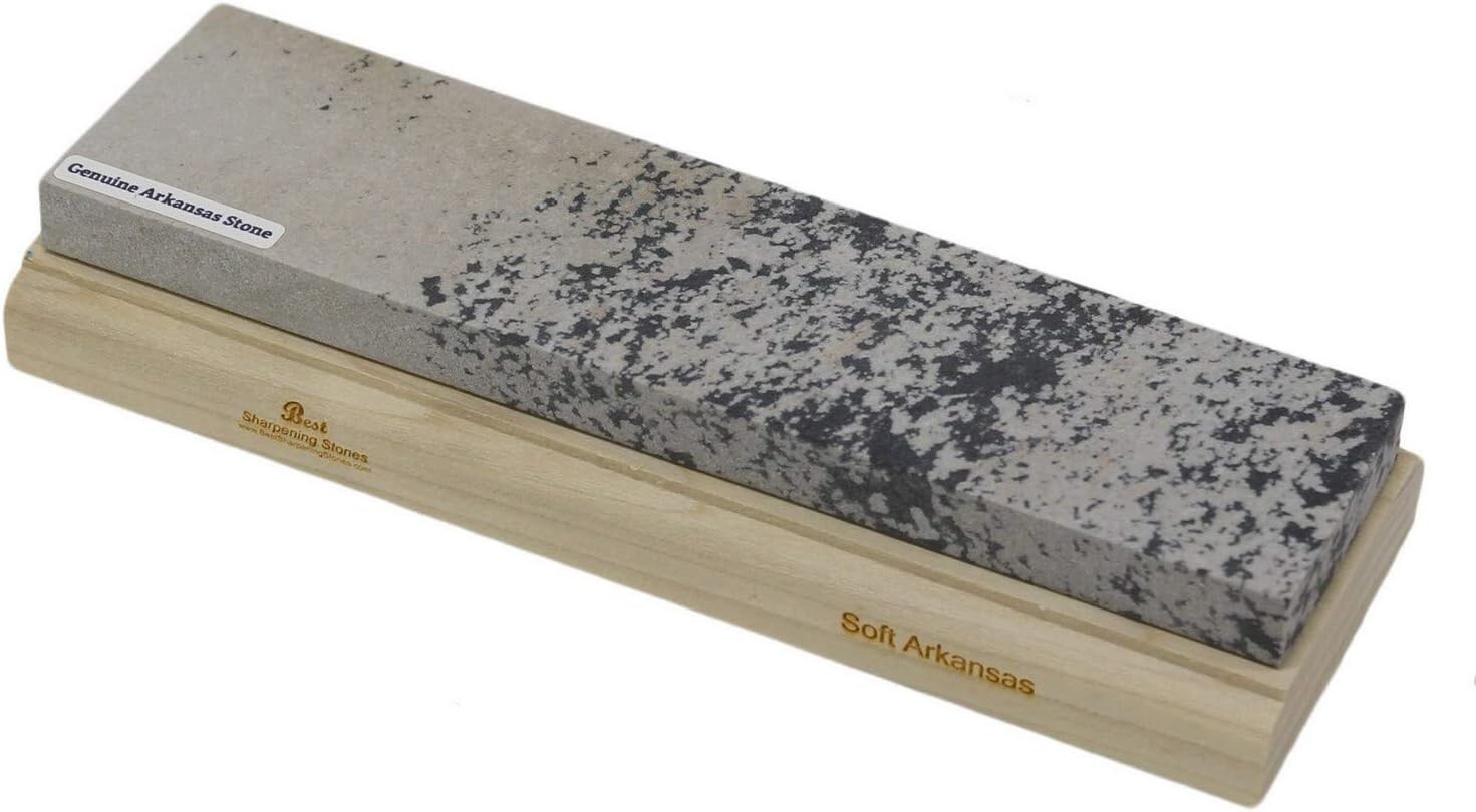 Arkansas Sharpening Stone Set - Wood Mounted 8"