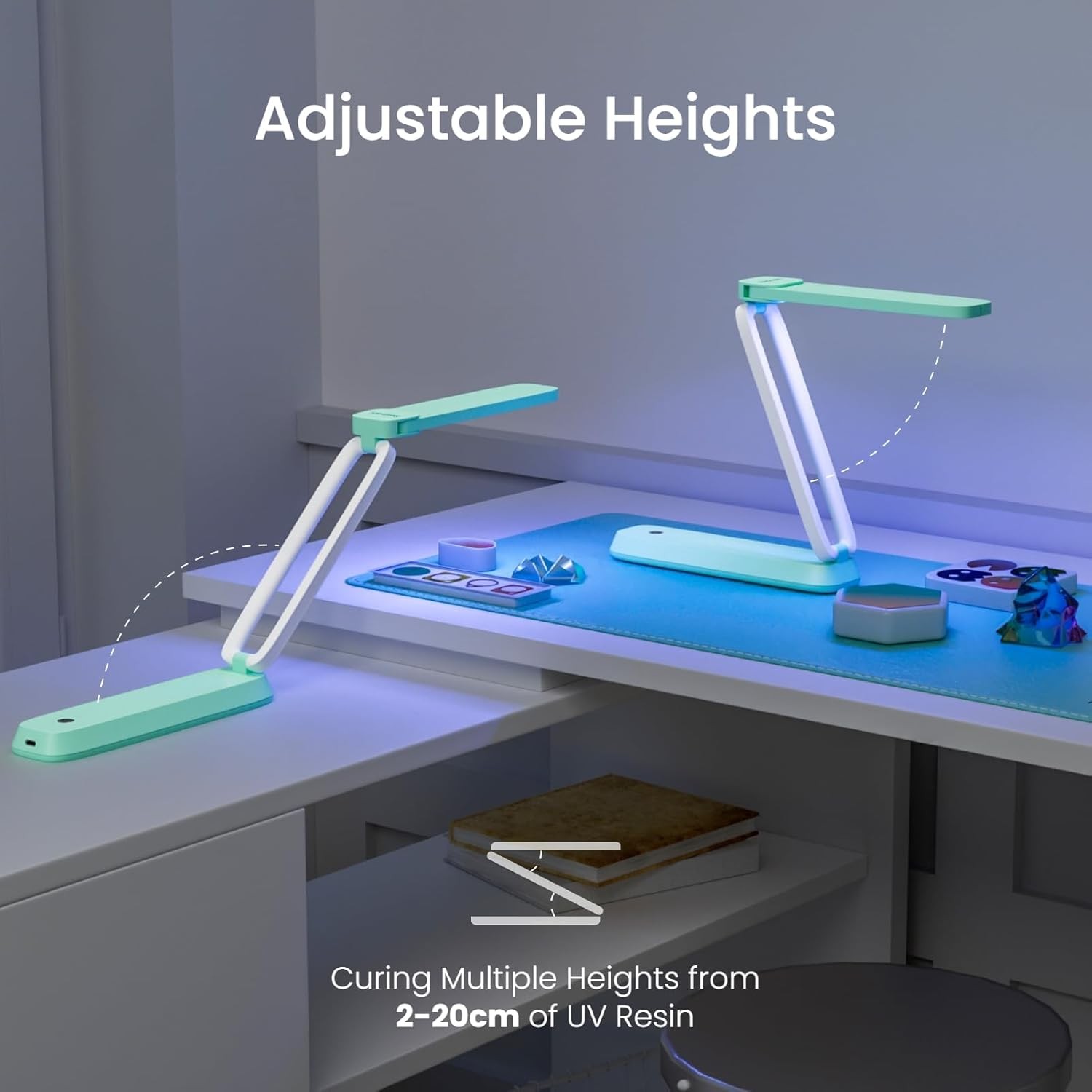 Resiners UV Light for Resin Curing, Light, Wireless & Mint Green