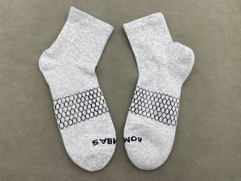 3 Pairs Bombas Men Gray All-Purpose Performance Quarter Socks Size Large9-13