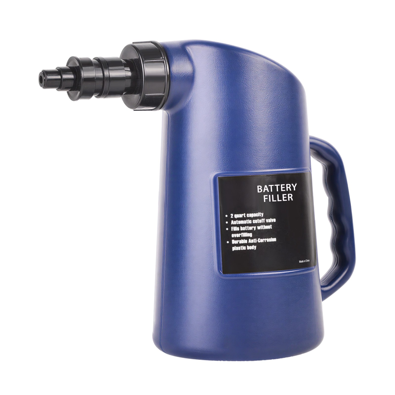2qt Golf Cart Car Battery Filler Bottle Jug Liquid Filling Tool w/Auto Shut Off
