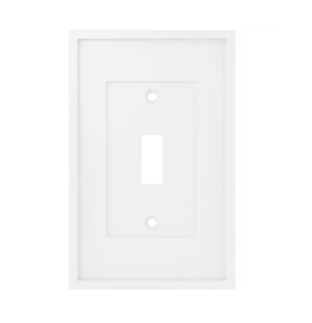 Liberty W44691-PW Simple Framed Single Switch Wall Plate Cover Pure White