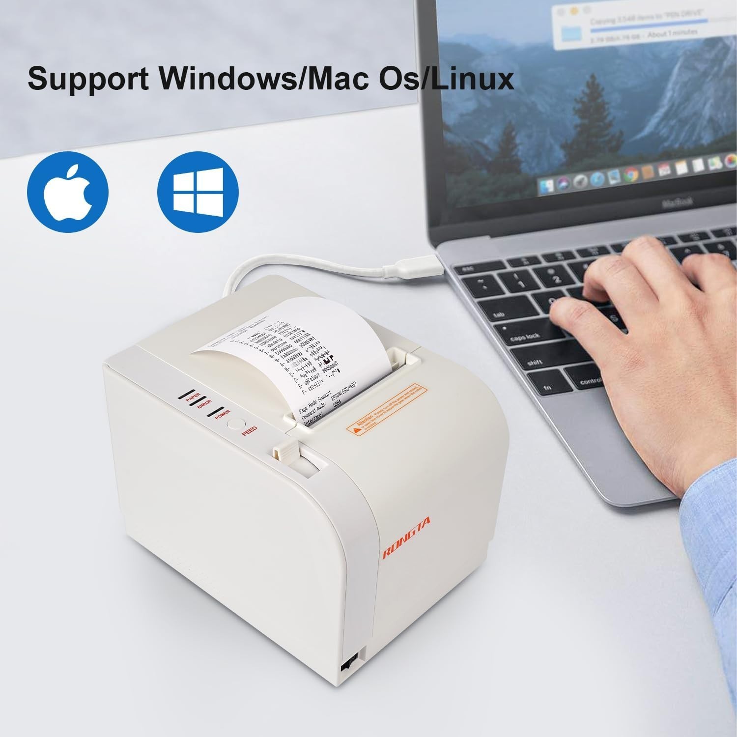 Thermal Receipt Printer, 80mm Receipt Printers, Thermal Pos Printer with Auto...
