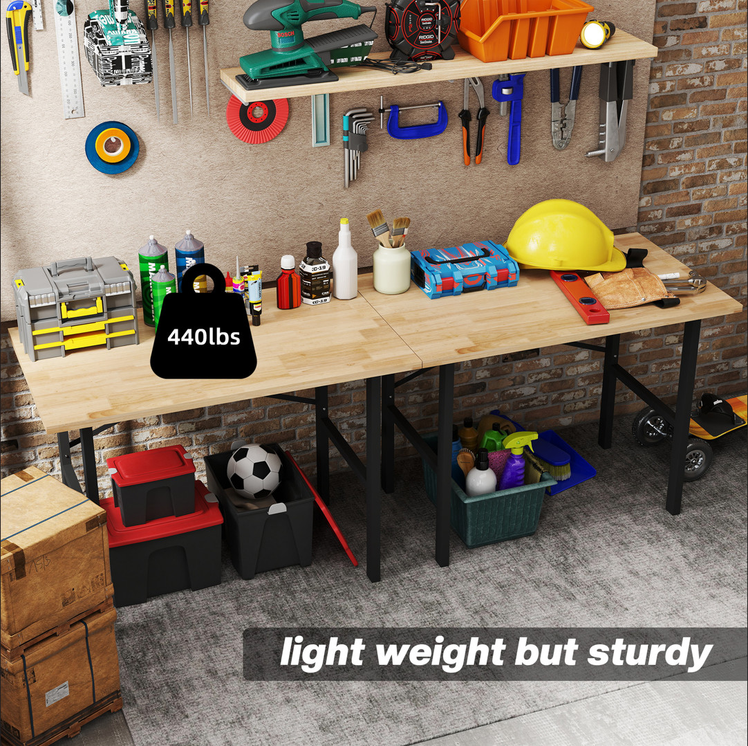 Heavy Duty Workbench with Pegboard Drawer Multi-Purpose Tool Storage Work Table