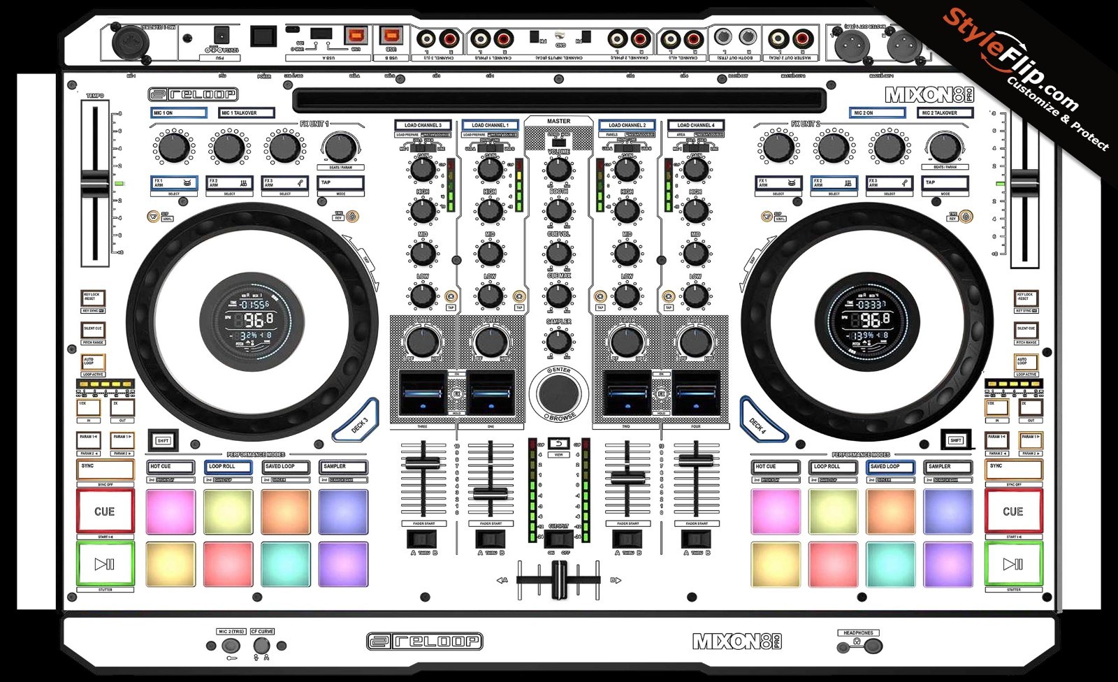 Reloop Mixon 8 Pro Skin | White | Protective Decal | StyleFlip