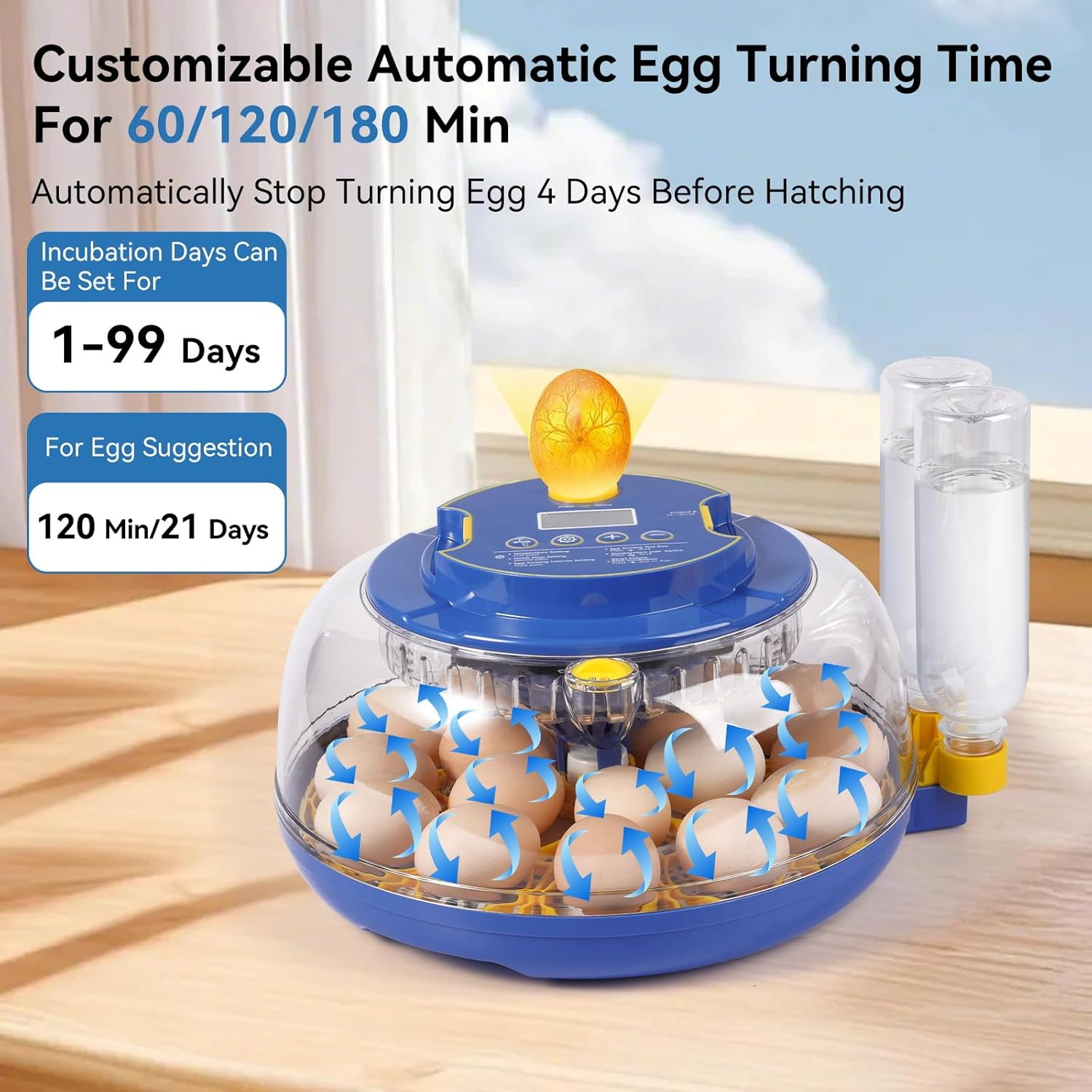 18 Egg Incubators for Hatching Eggs, Chicken Egg Incubator with Automatic Egg...