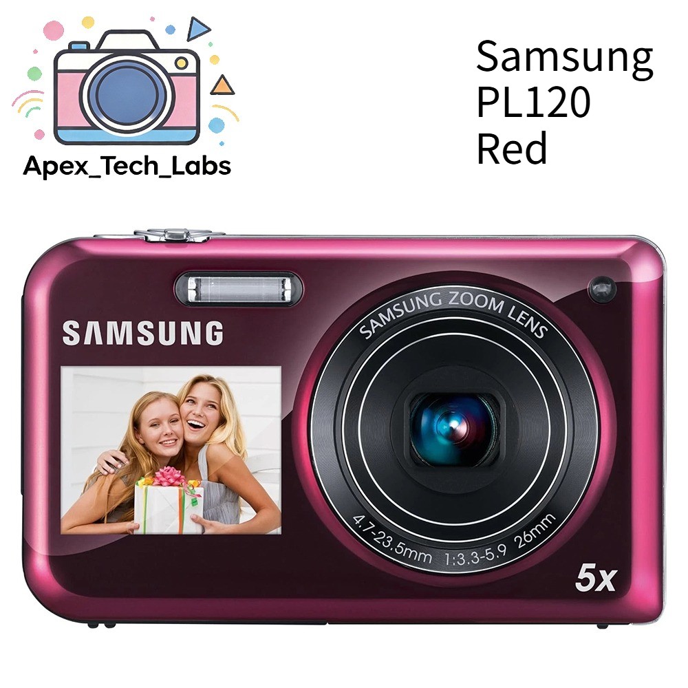Samsung PL120 Vintage Digital Camera 14.2MP 5x Optical Zoom Red Fast Shipping
