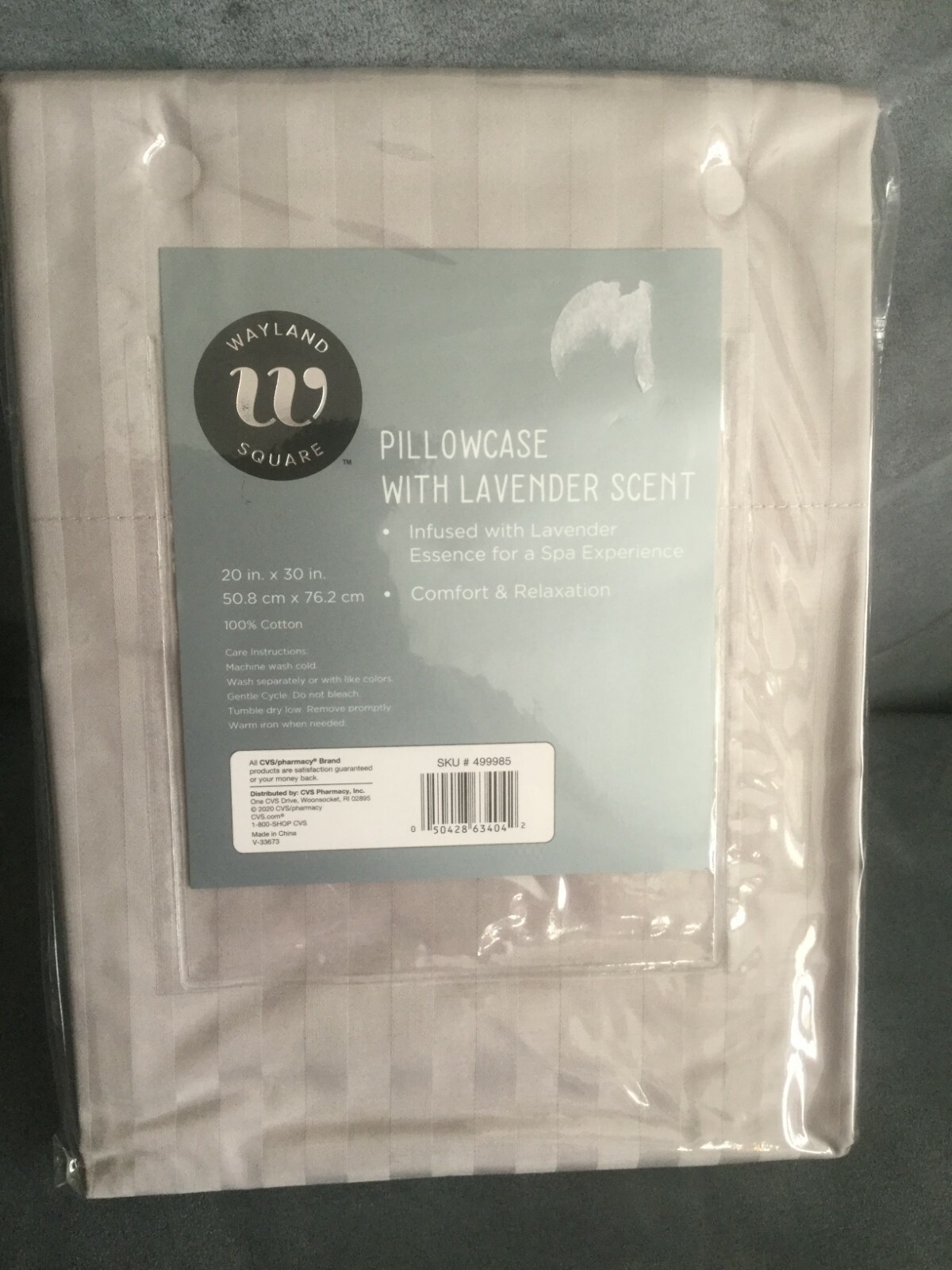 WAYLAND SQUARE PURPLE LAVENDER INFUSED SINGLE PILLOWCASE STANDARD 20" X 30"