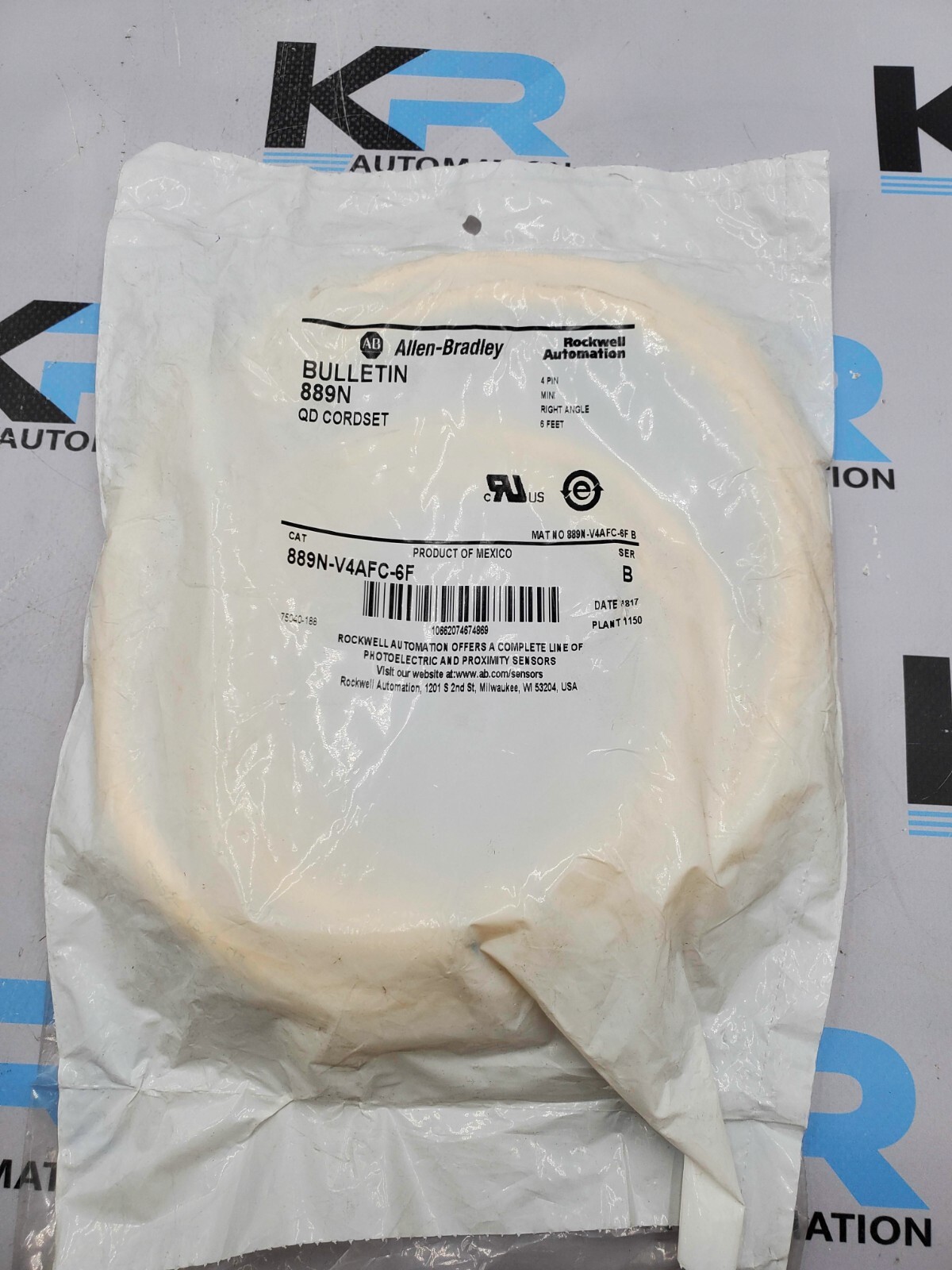 Allen Bradley 889N-V4AFC Bulletin 889N QD Cordset