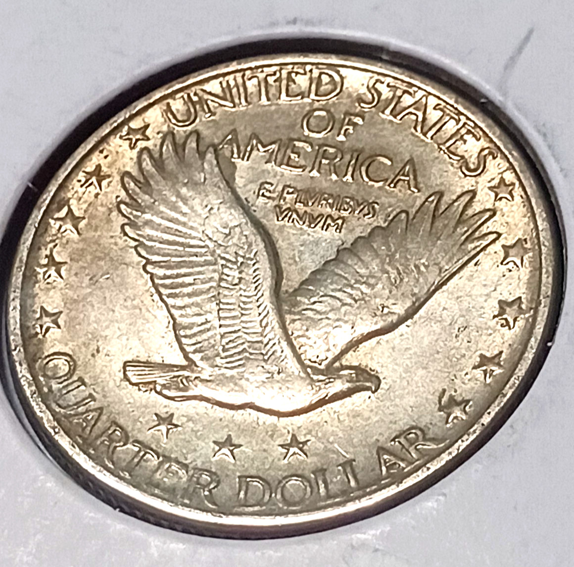 1919 D STANDING LIBERTY SHARP AU LRG DIE CRACK