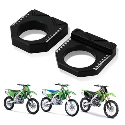 Motorcycle Rear Axle Block 2pcs Chain Adjuster Tensioner Swingarm Spool black