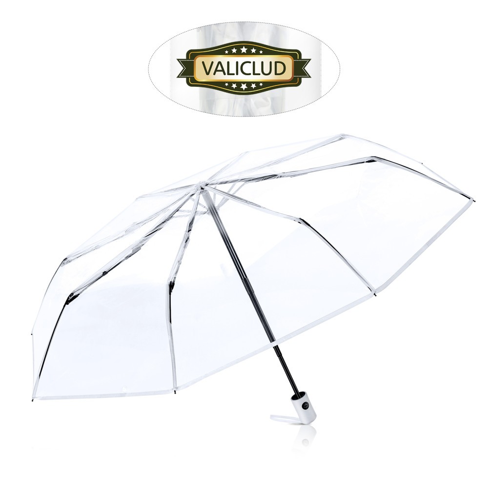 Durable Transparent Folding Umbrella Auto Open Close for Outdoor Rain