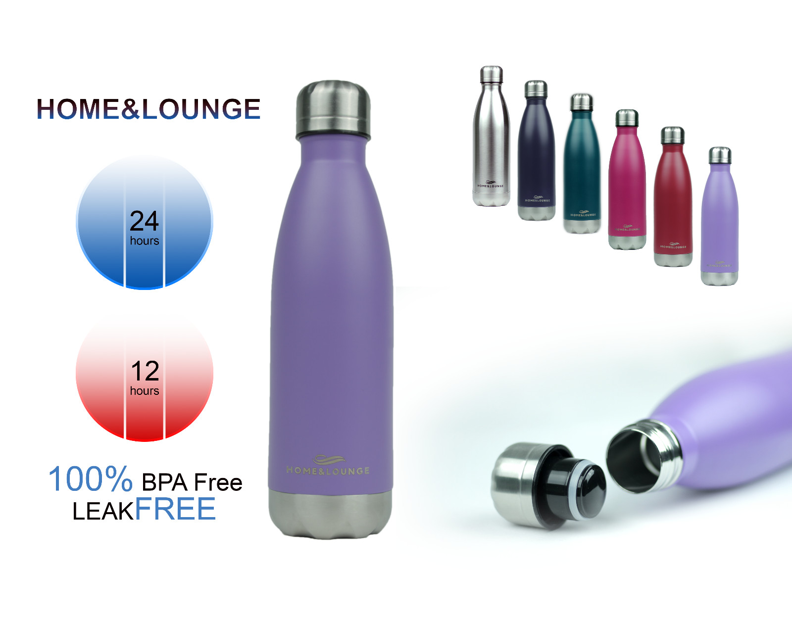 Stainless Steel Vacuum Insulated Water Bottle Sports Bicycle Car Gym 17 (oz)