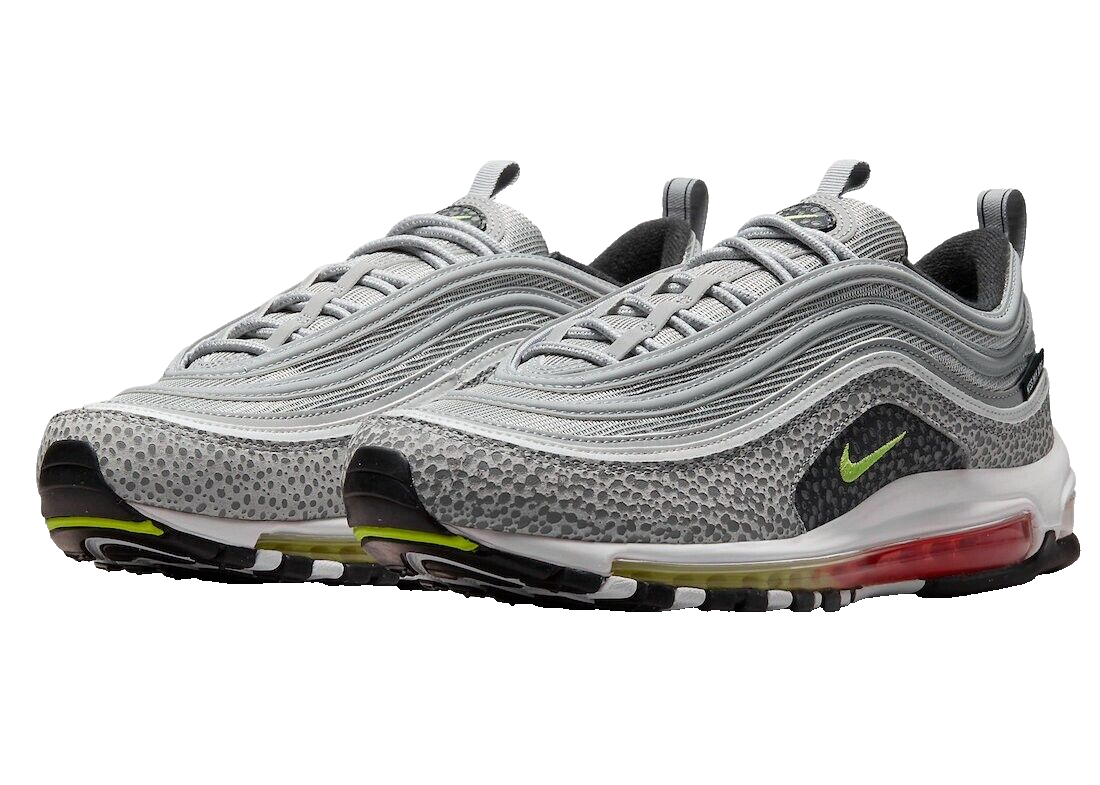Nike Air Max 97 Silver Sneakers Kiss My Air Logo Retro Safari Edition Men 12US