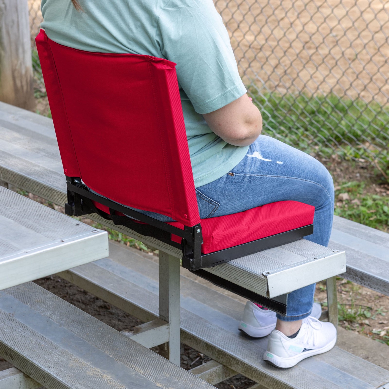 Bleacher Seat - Stadium Seat Cushion with Back, Maroon
