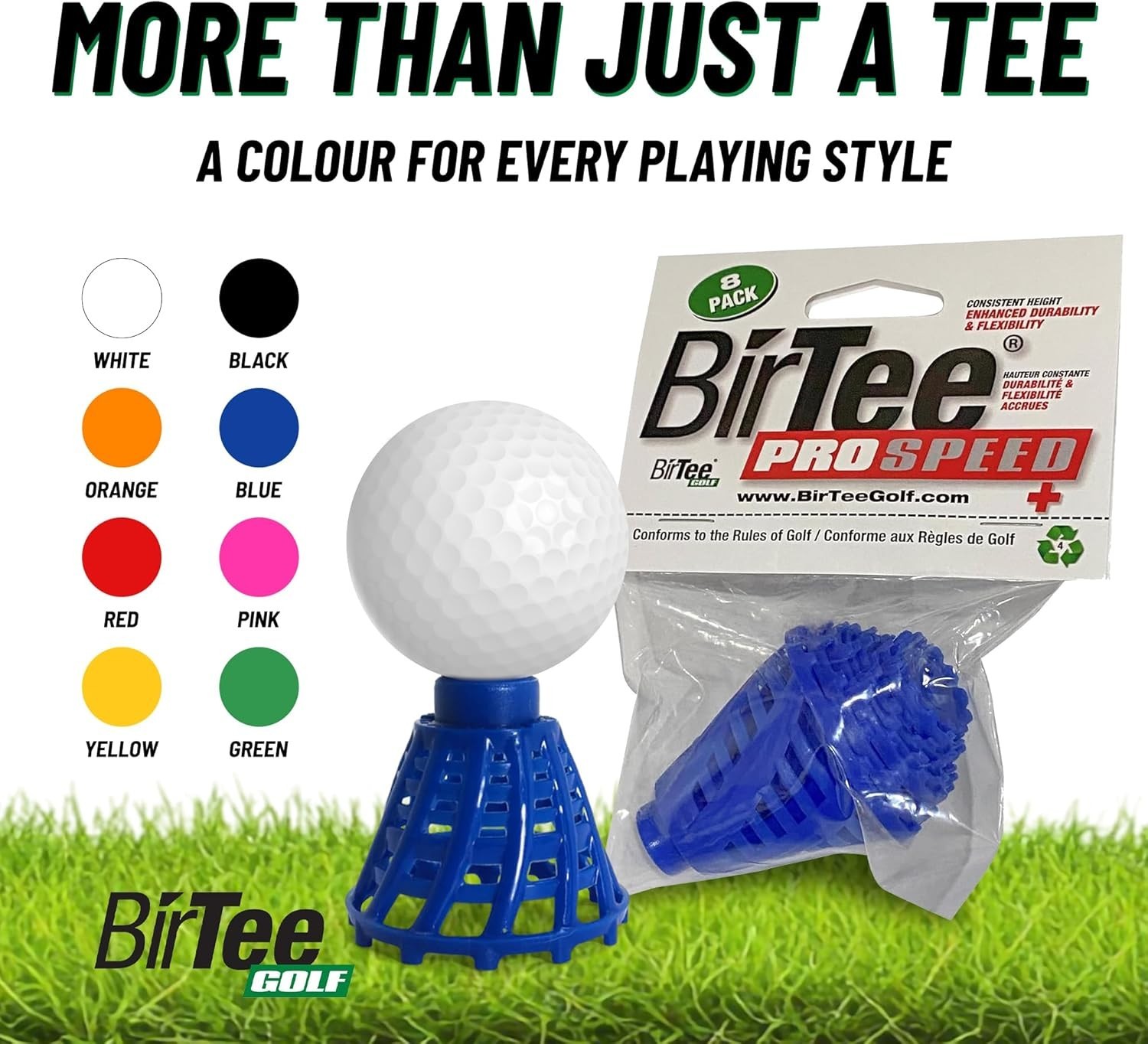 Golf Tees - PRO Speed Plus with Flexibility & Durability - 8 Pack. Indoor Gol...
