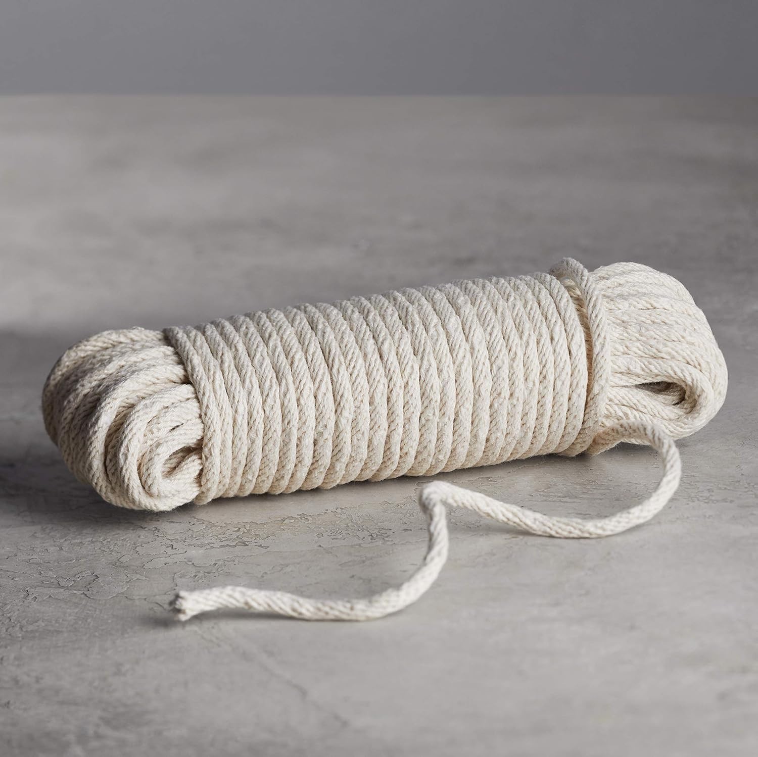 Natural Cotton Braided Rope Strong Low Stretch, All-Purpose Clothesline DIY