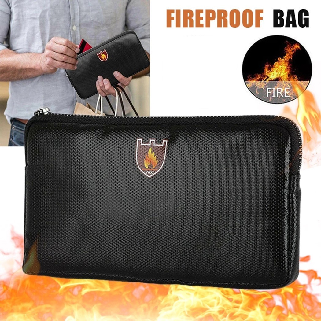 Set Kit Fireproof Bag 8.07*4.33*0.79inch /20.5*11*2 Cm Bag Fireproof Money Pouch