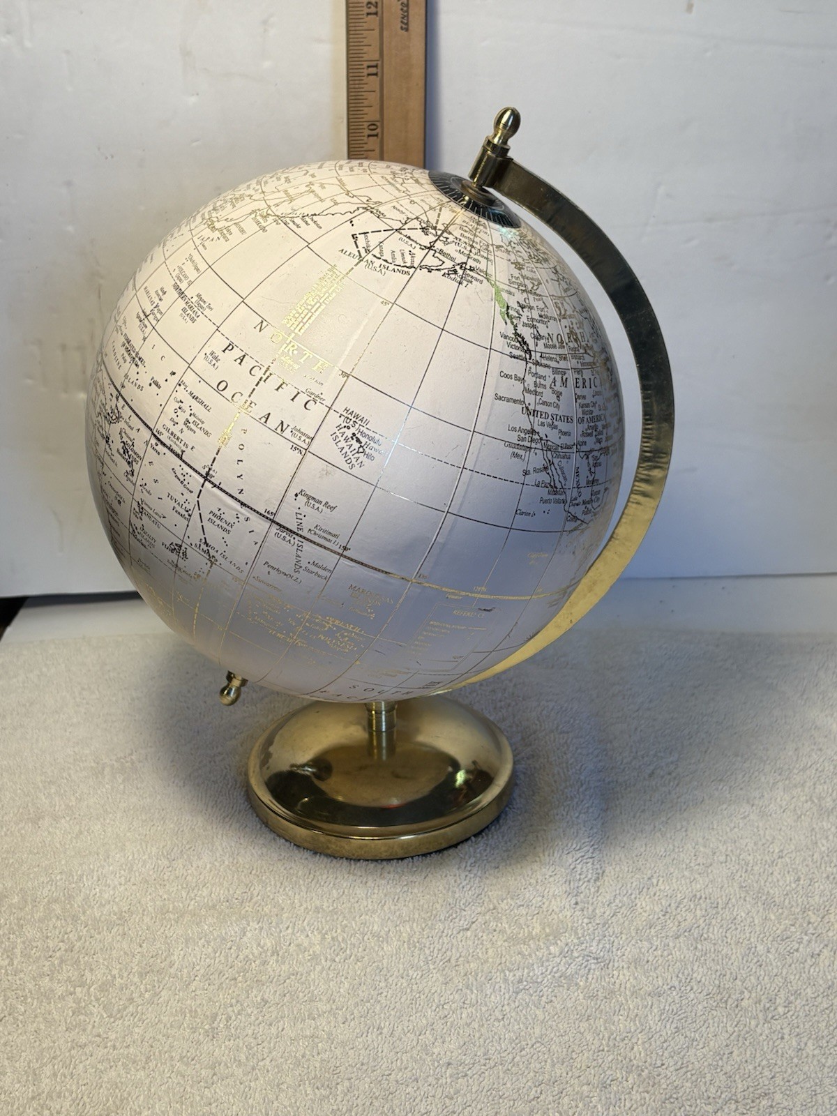 White And Gold Tabletop Globe