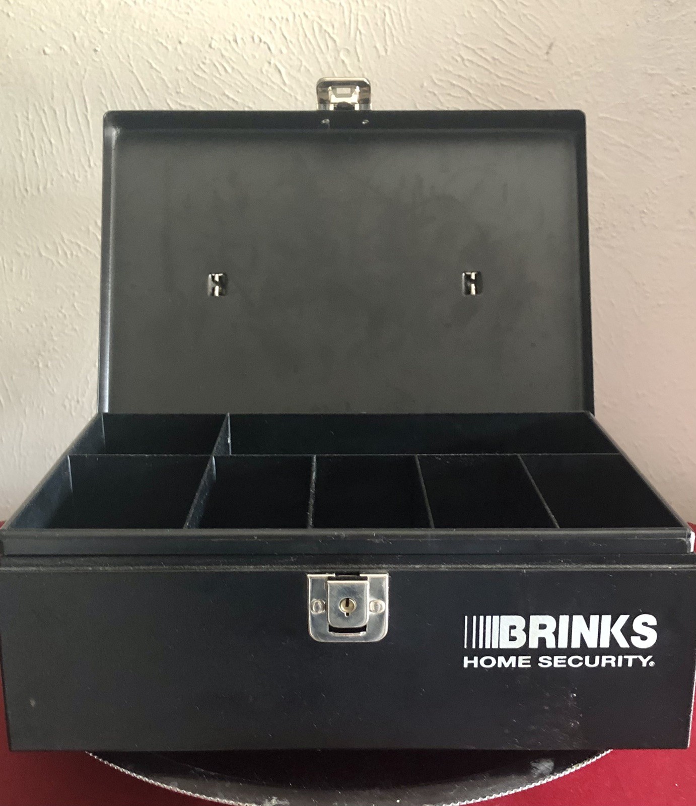 Brinks Black Portable Home Security Deluxe Locking Cash Box With 2 Keys
