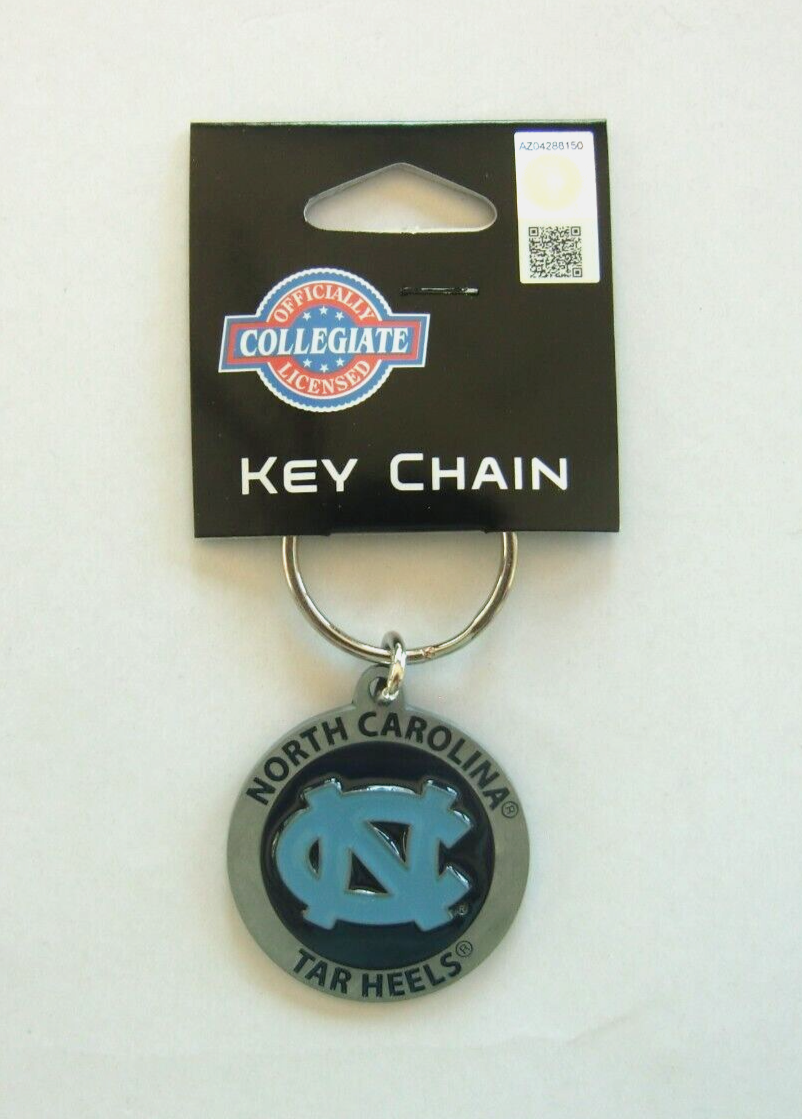 North Carolina Tar Heels Round 3-D Metal Key Chain NCAA Licensed