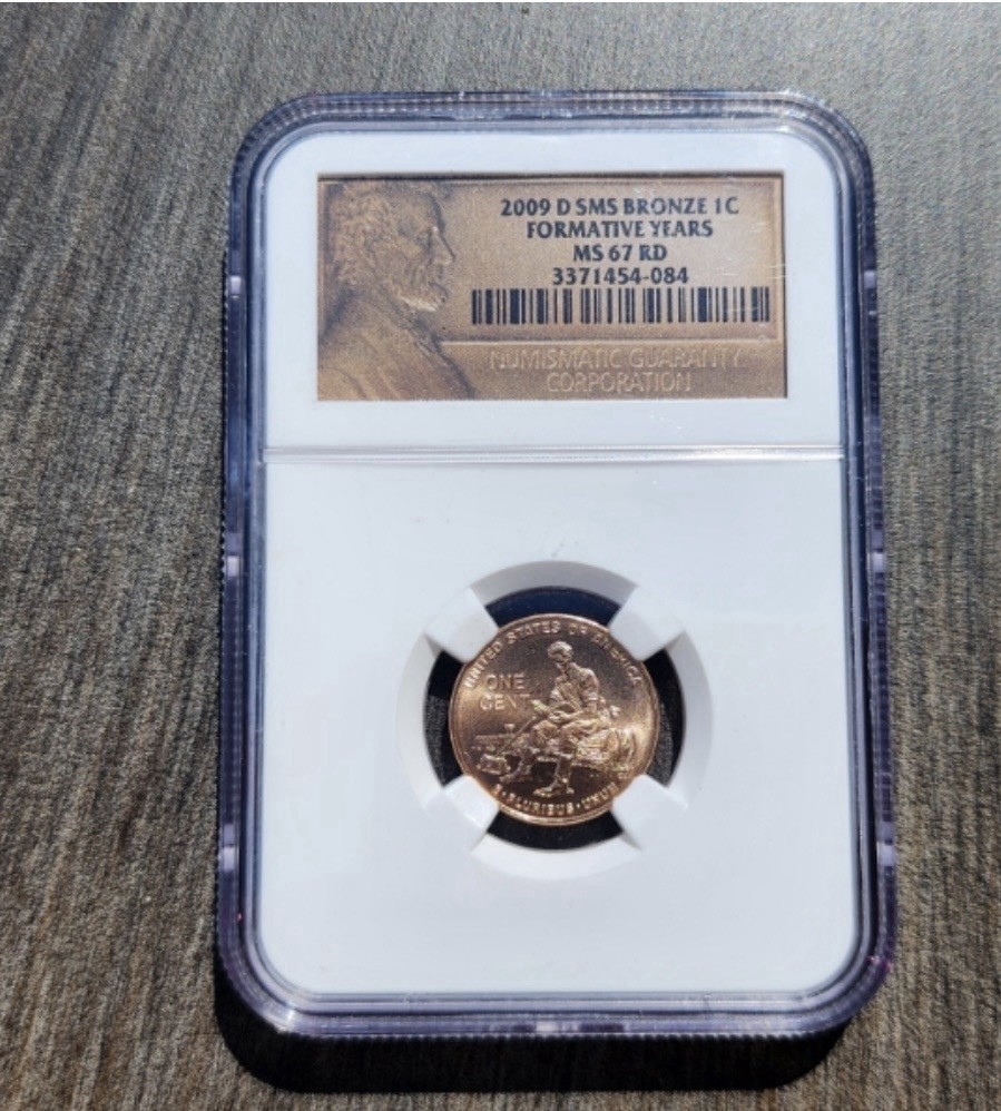 2009-D SMS Lincoln Bicentennial Formative Years NGC MS67 RD Bronze Small Cent