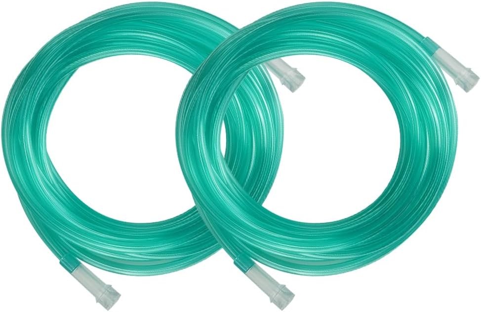 Oxygen Tubing Non Kinking & Crush Resistant, Latex-Free, Pack of 2 Green Tubes w