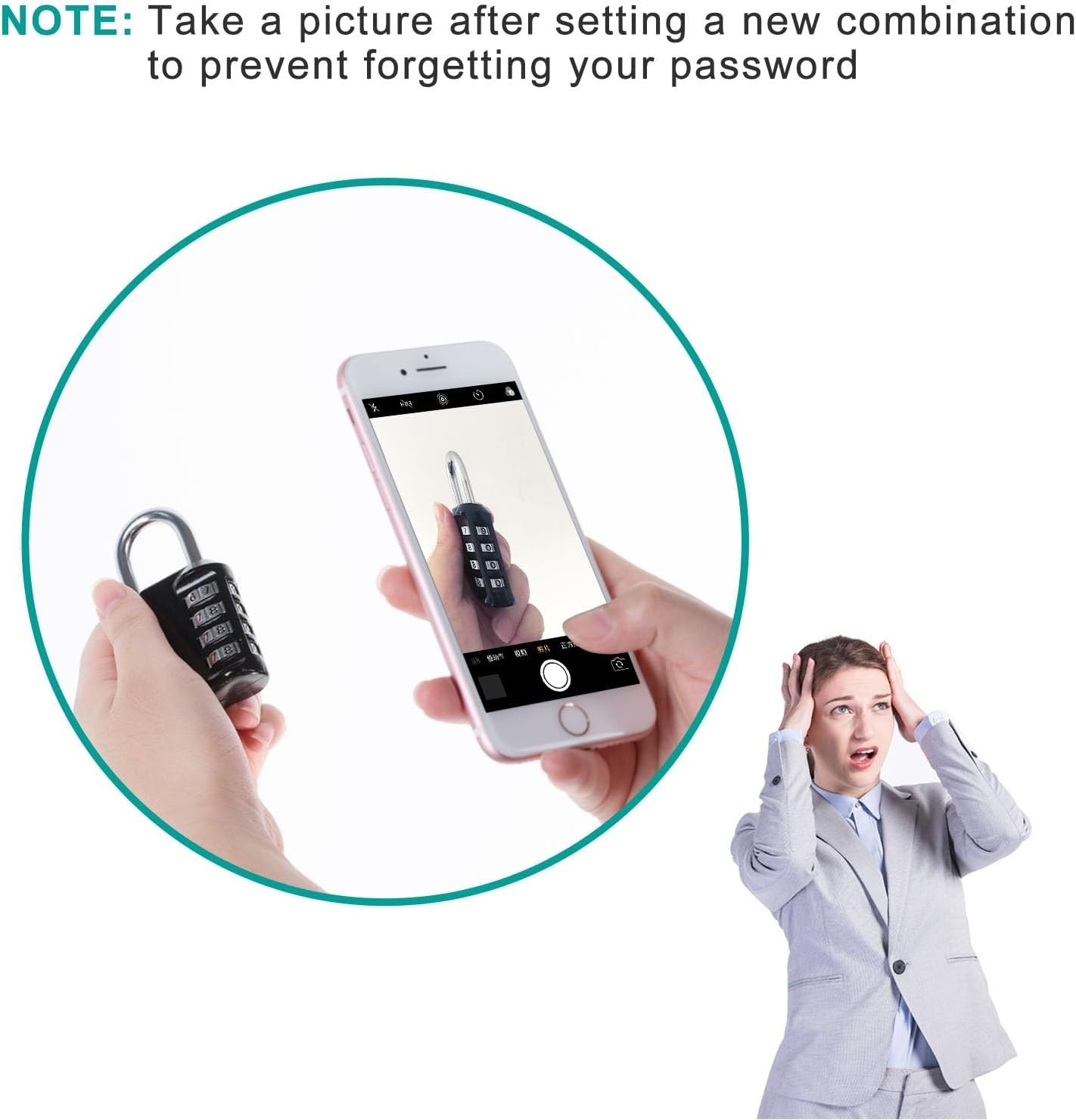 Sturdy Lock with 4-Digit Code - Weatherproof Black Padlock for Security Needs