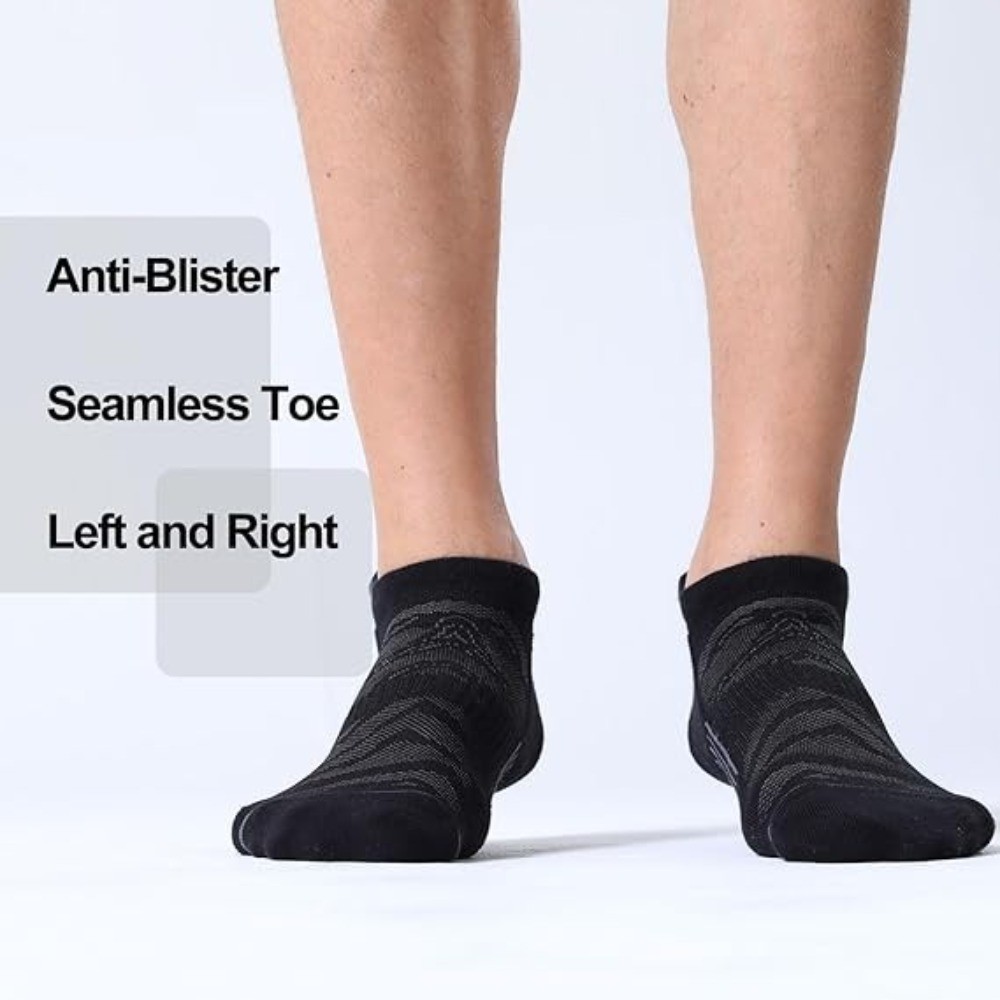 6 Pack Men's Ankle Running Socks Athletic Sports Socks Size 9-12