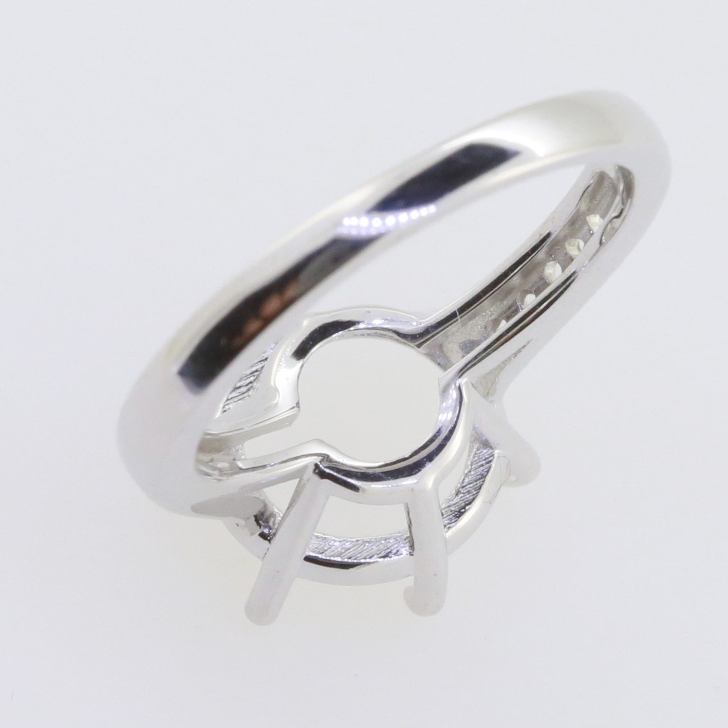 Sterling Silver Semi Mount Ring Setting Round RD 11x11mm
