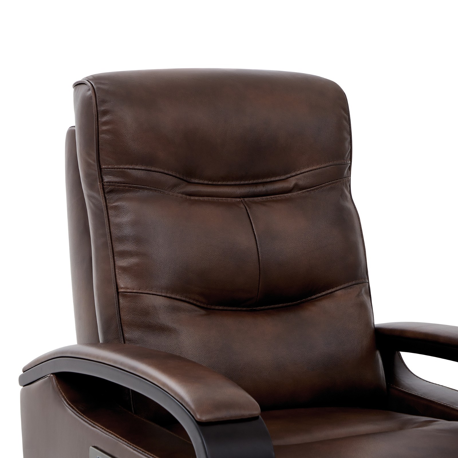 CHITA Genuine Leather Power Swivel Glider Rocker Recliner,Comfortable Headrest